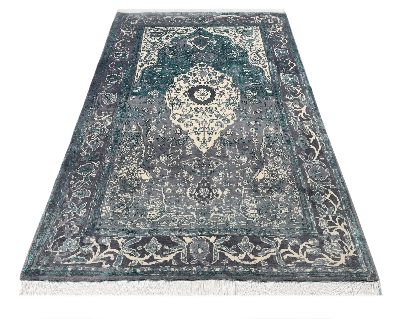 فرش دستباف کرک و ابریشم کد 2326534