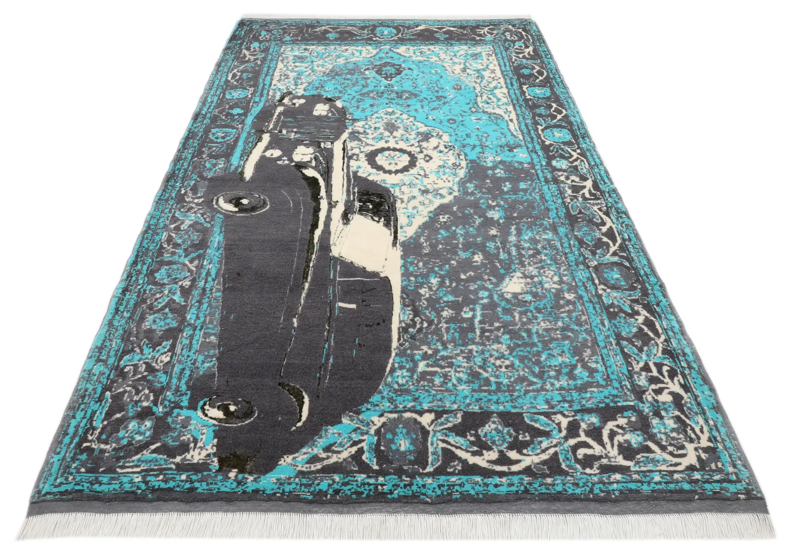 فرش دستباف کرک و ابریشم کد 2329327