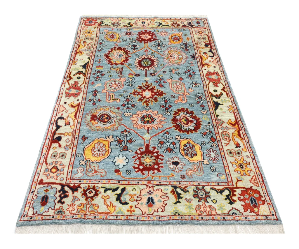 قالیچه آبی طرح پاشتری تبریز