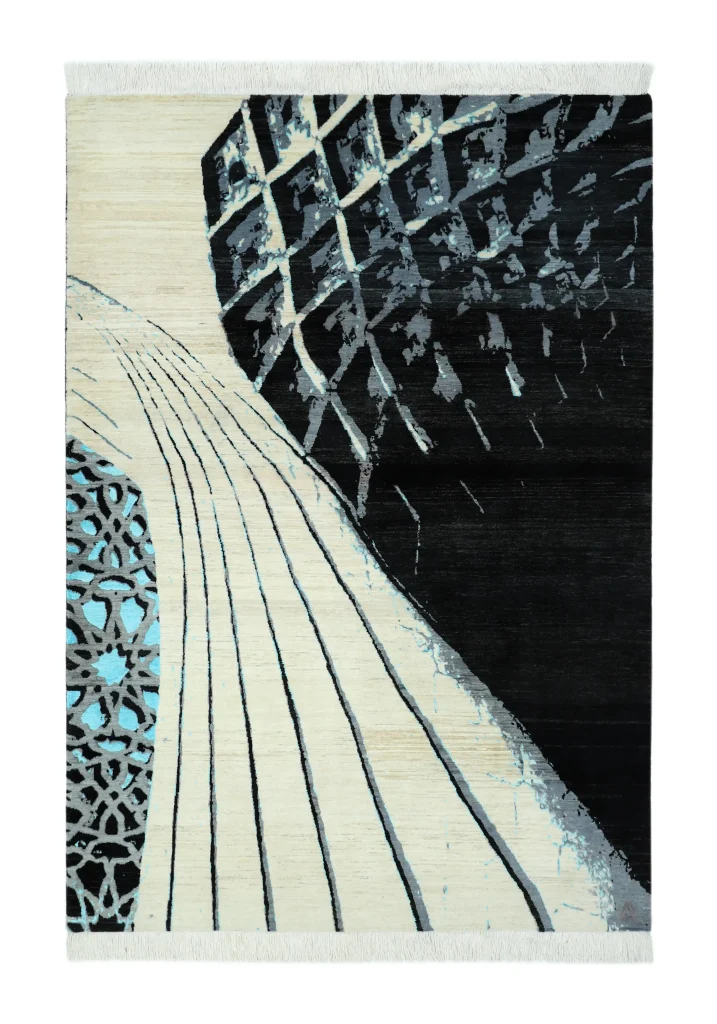 فرش دستباف کرک و ابریشم طرح شهیاد