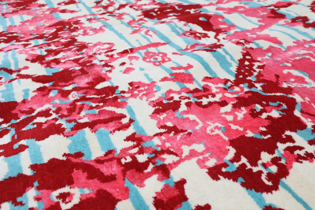 فرش دستباف کرک و ابریشم طرح ترگل 5 متری