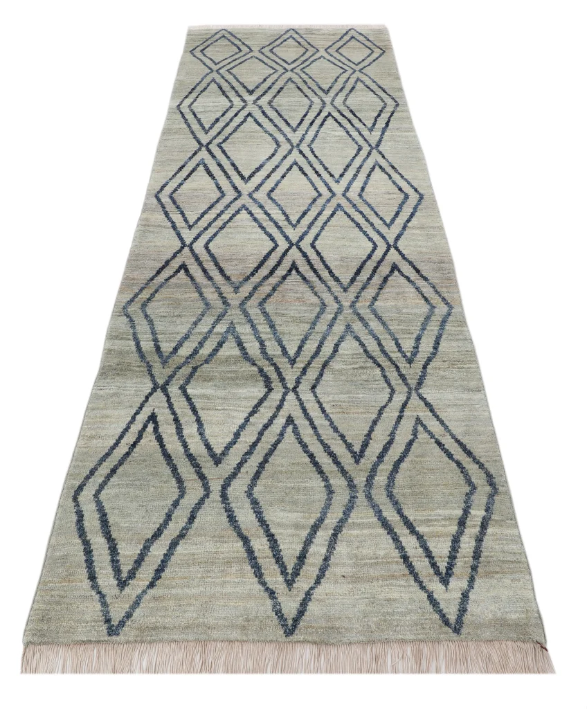 رانر دستبافت تبریز خاکستری روشن