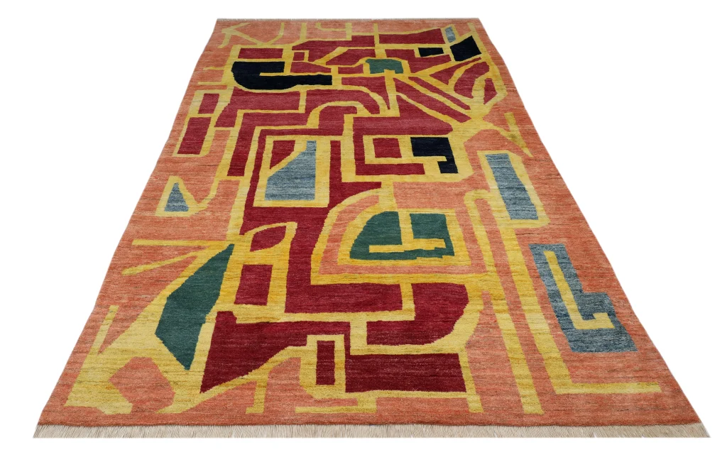 فرش دستباف تبریز طرح شارپ آجری