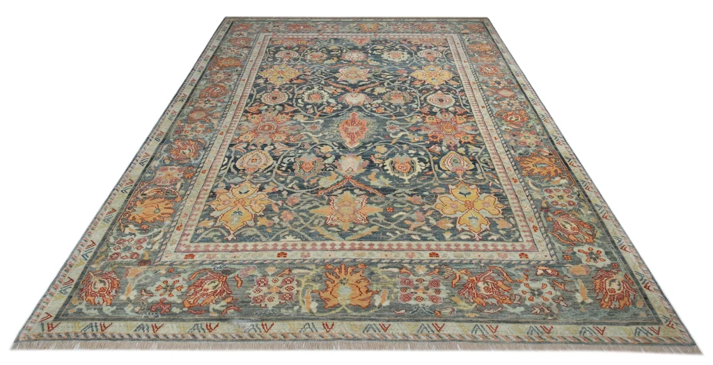 فرش دستباف تبریز طرح هرمز سبز خاکی