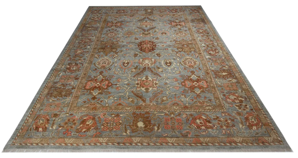 فرش دستباف بزرگ پارچه تبریز طرح هرمز رنگ خاکی