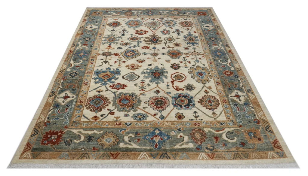 فرش دستباف تبریز 7 متری رنگ سبز تیره