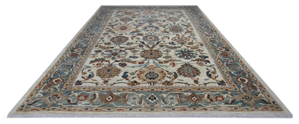 فرش دستباف تبریز 12 متری رنگ کرم خاکی