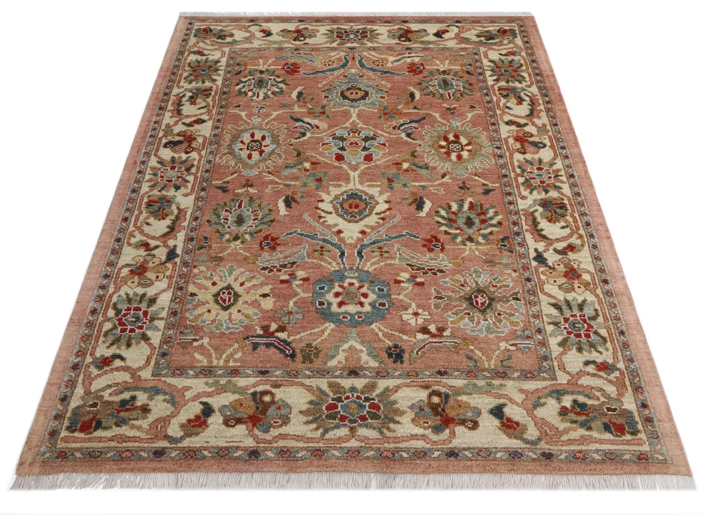 فرش دستباف تبریز رنگ آجری روشن