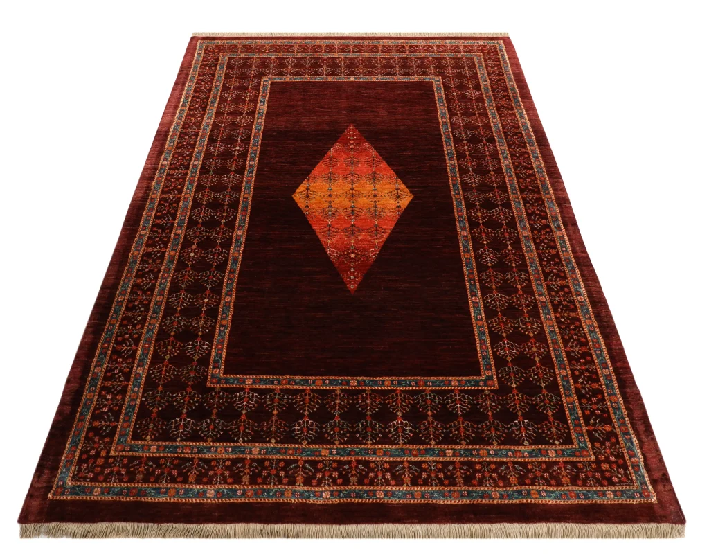 فرش دستباف قشقایی طرح لوزی