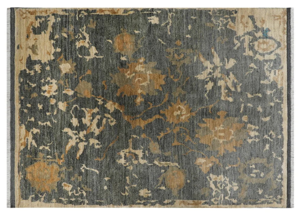 قالیچه دستبافت طرح پدیده رنگ سبز تیره