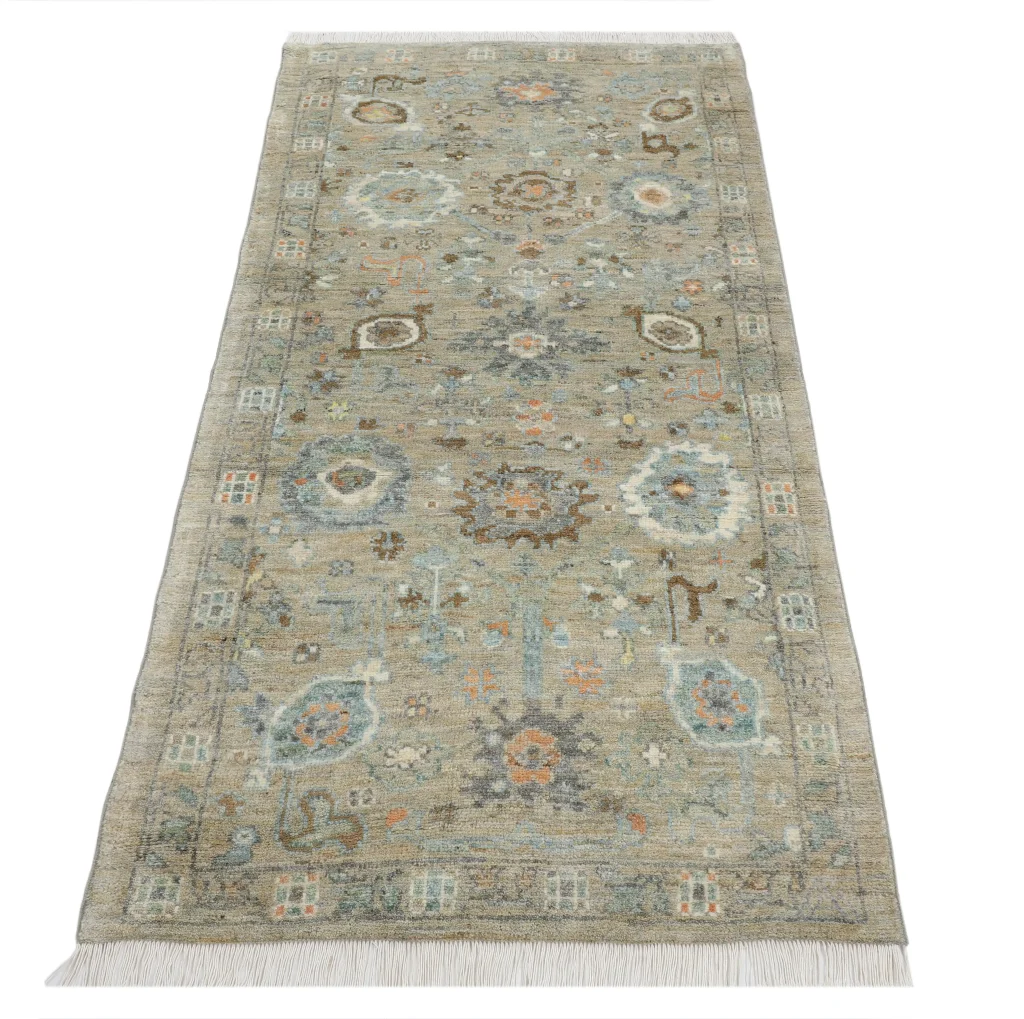 فرش دستباف طرح معجزه رنگ سبز زیتونی