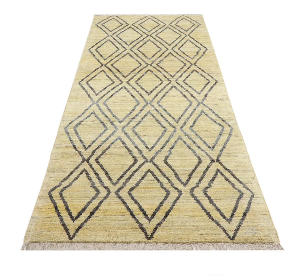 رانر دستبافت طرح Diamond رنگ طلایی