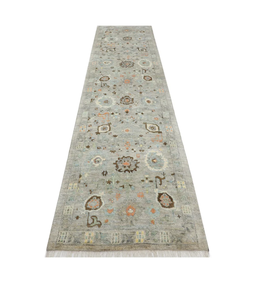 فرش دستبافت طرح معجزه خاکستری روشن