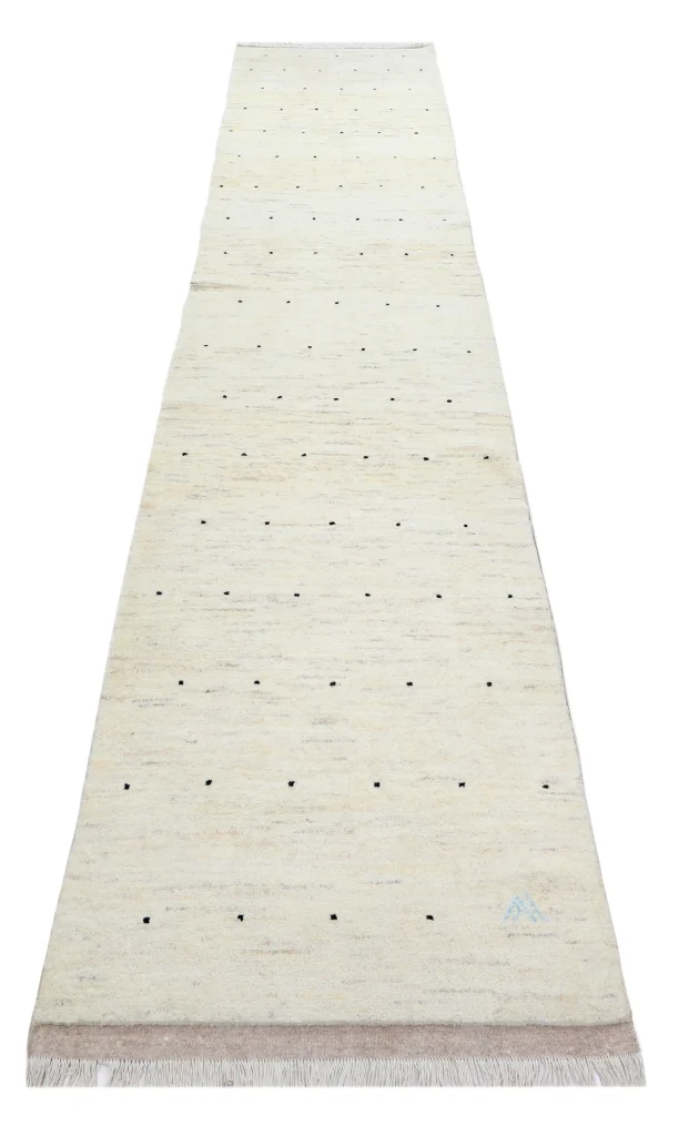 رانر دستبافت طرح اسپات کرم روشن