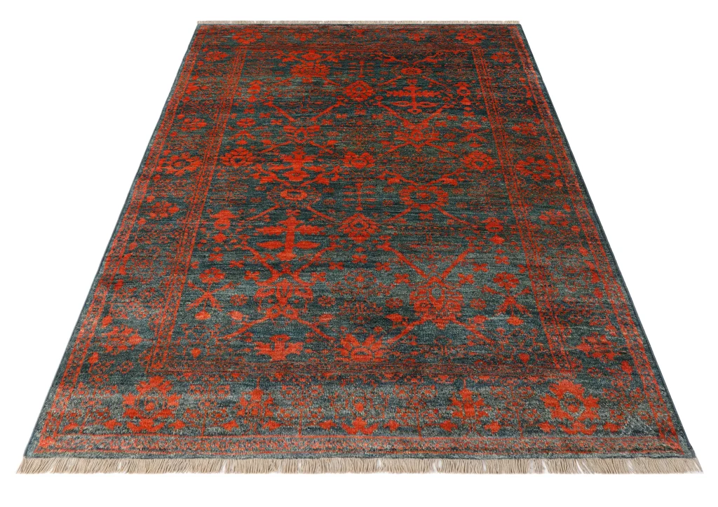 قالیچه دستبافت سلطان‌آباد طرح گل آذین قرمز