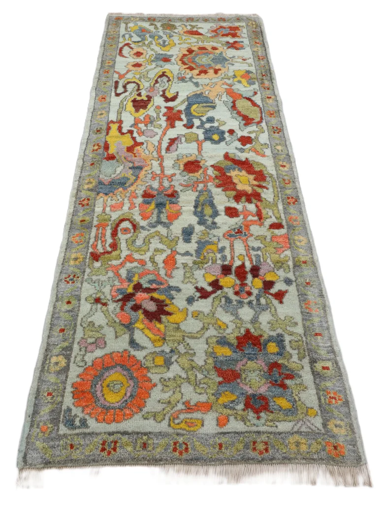 فرش دستبافت سلطان‌آباد طرح زمرد خاکستری