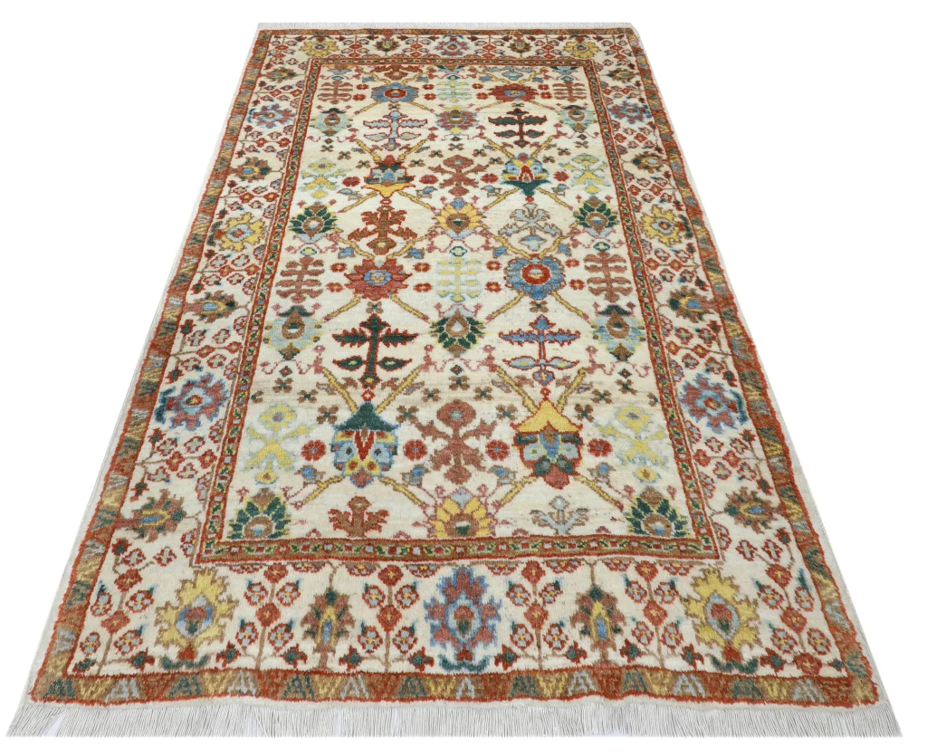 فرش دستبافت سلطان آباد طرح گل اذین قالیچه