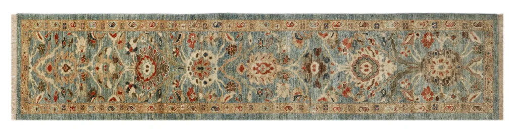 رانر دستبافت سلطان‌آباد سبز زیتونی