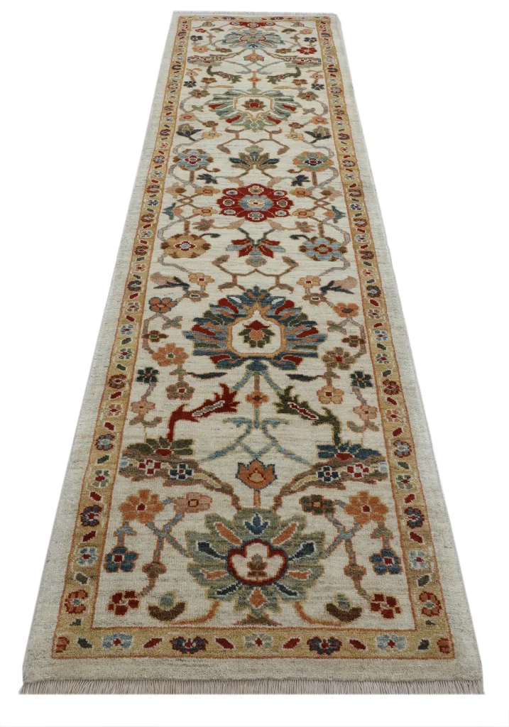 رانر دستبافت سلطان‌آباد رنگ طوسی روشن