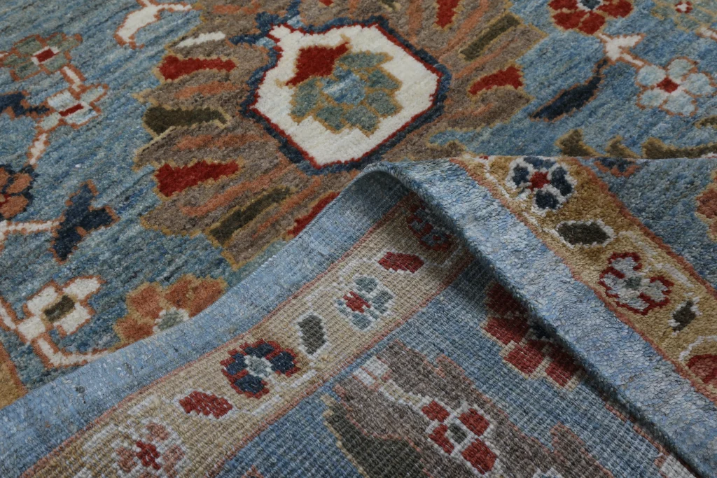 رانر دستبافت سلطان‌آباد رنگ آبی خاکی