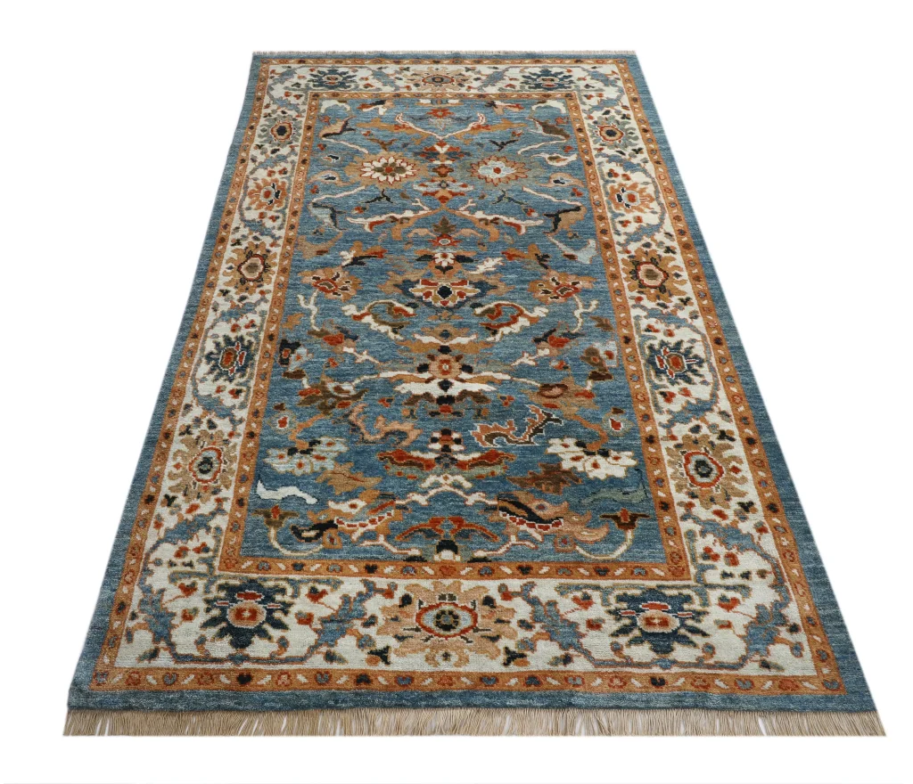 قالیچه دستبافت سلطان‌آباد رنگ آبی تیره