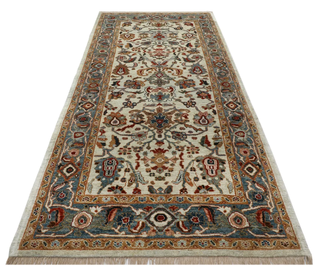 قالیچه دستبافت سلطان‌آباد رنگ کرم خاکی