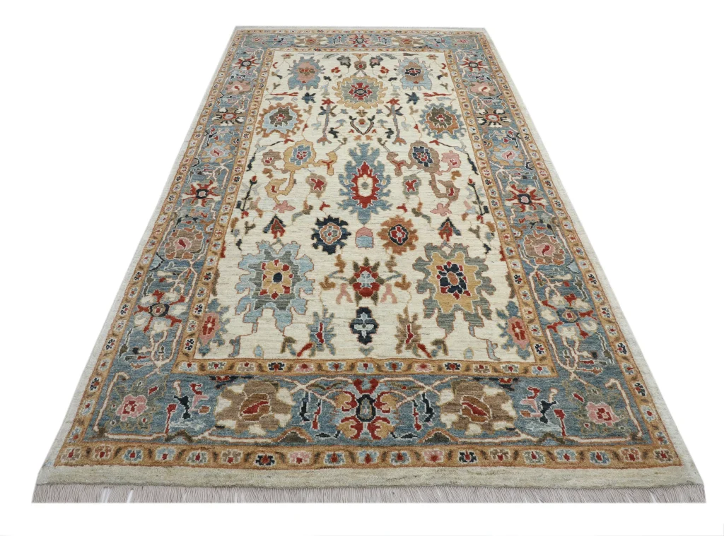 فرش دستباف سلطان‌آباد رنگ آبی خاکستری