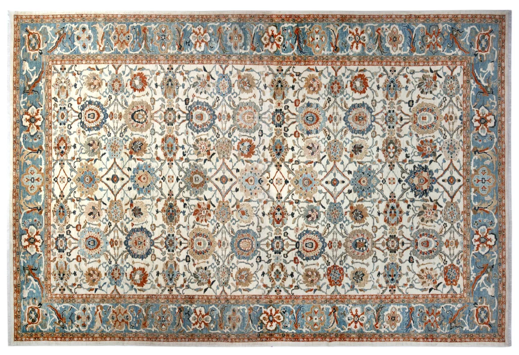 فرش دستباف سلطان‌آباد بزرگ پارچه رنگ کرم روشن